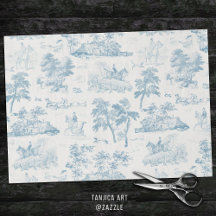 Elégante toile de chasse Cheval bleu Dusty Vintage
