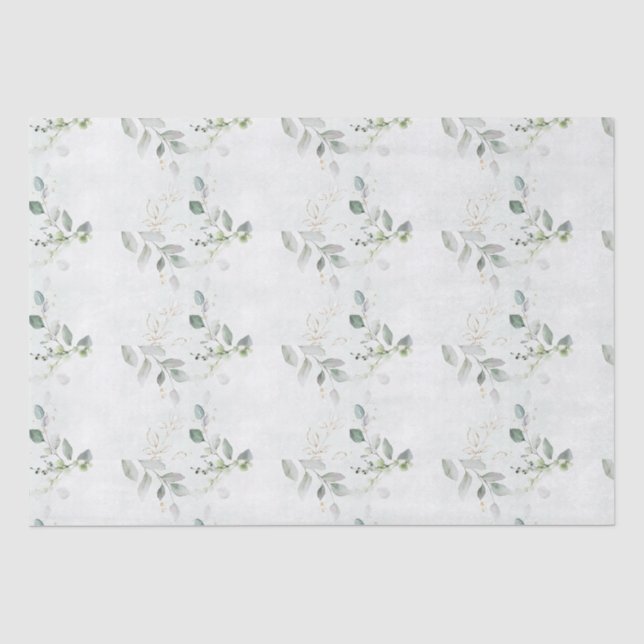 Papier Mousseline Elégante verdure d'Eucalyptus (Recto)