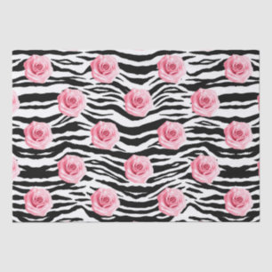 Papier Mousseline Élégantes roses roses shabby chic et rayures Zeba