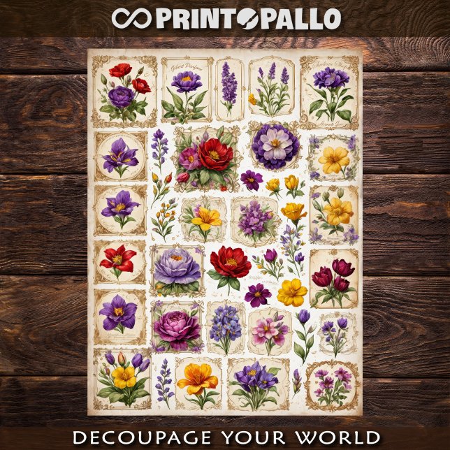 Papier Mousseline Elément de découpage de fleurs et de plantes pour  (Créateur téléchargé)