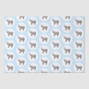 Papier Mousseline Éléphant Bébé Bleu