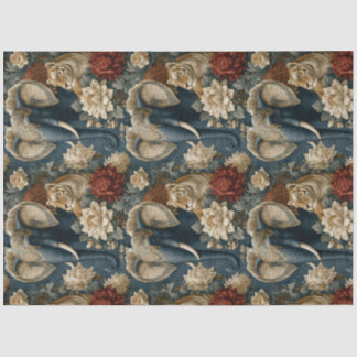 Papier Mousseline Eléphant Indien avec Découpage Vintage Tigre