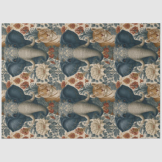 Papier Mousseline Eléphant Indien Tigre Botanique Jungle Decoupage