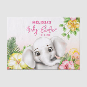 Papier Mousseline Elephant Jungle Safari Baby shower personnalisé