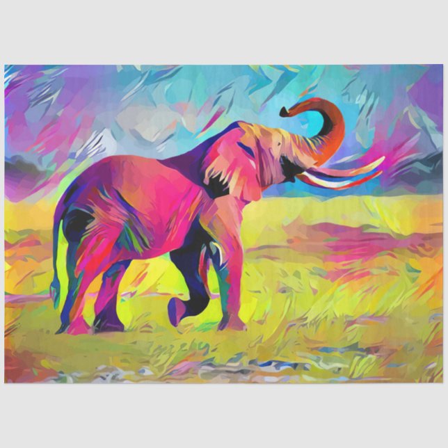 Papier Mousseline Elephant Mother Watercolor (Recto)