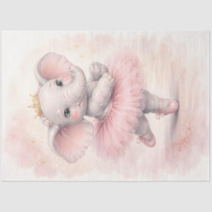 Papier Mousseline Éléphanteau Ballerine Tutu Rose Mignon Animal