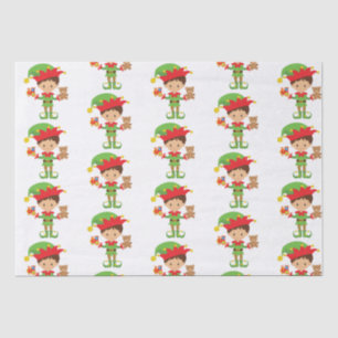 Papier Mousseline Elfe avec cadeaux et Arrière - plan blanc