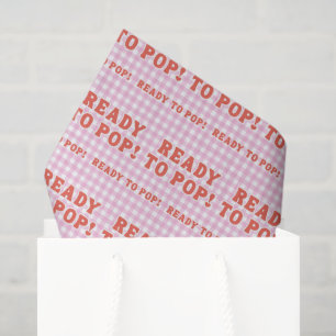 Papier Mousseline Elle est prête à éclore Baby Shower Rose Gingham R