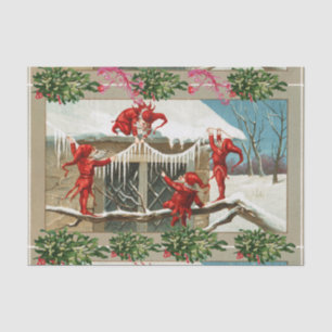Papier Mousseline ELVES ROUGES, DÉCORATION NOËL AVEC ICICLES Mistlet