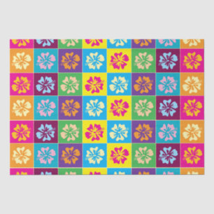 Papier Mousseline Emballage cadeau motif de fleur d'Hibiscus coloré