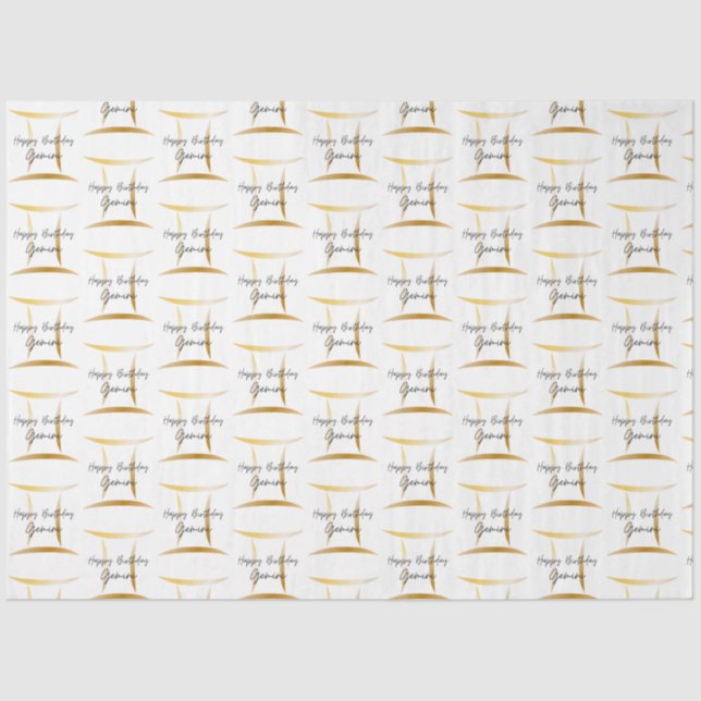 Papier Mousseline Emballage d'anniversaire de Gemini (Recto)