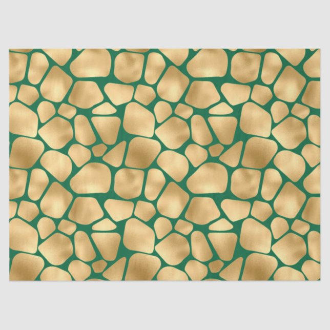 Papier Mousseline Emerald and Gold Safari Series Design 12 (Recto)