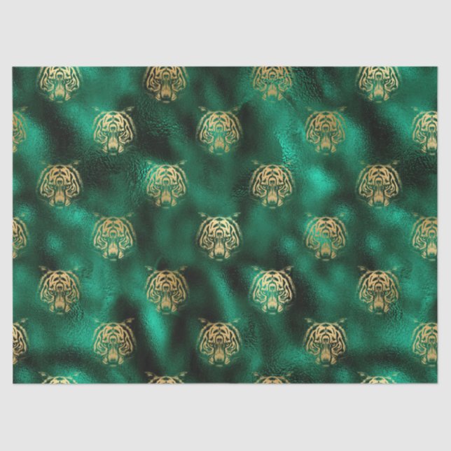 Papier Mousseline Emerald et Gold Safari Series Design 5 (Recto)