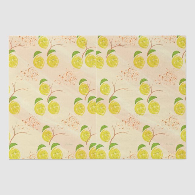 Papier Mousseline Empreinte de citron (Recto)