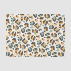 Papier Mousseline Empreinte de léopard animal aquarelle