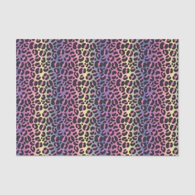 Papier Mousseline Empreinte de léopard arc-en-ciel (Recto)