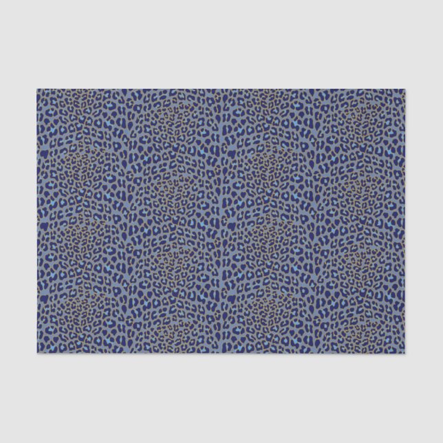 Papier Mousseline Empreinte de léopard bleu (Recto)