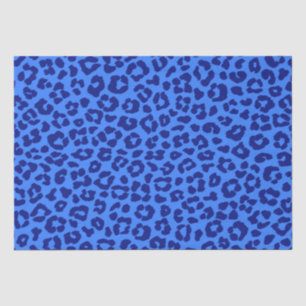 Papier Mousseline Empreinte de léopard-bleu