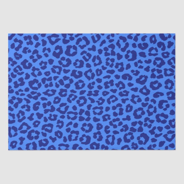 Papier Mousseline Empreinte de léopard-bleu (Recto)