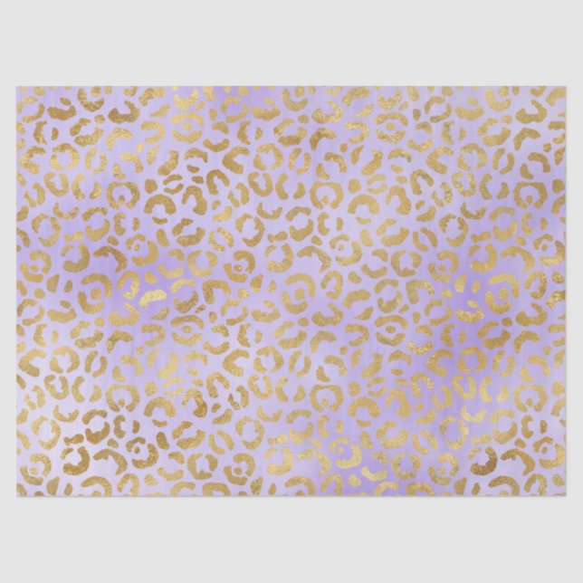 Papier Mousseline Empreinte de léopard de glam or violet (Recto)
