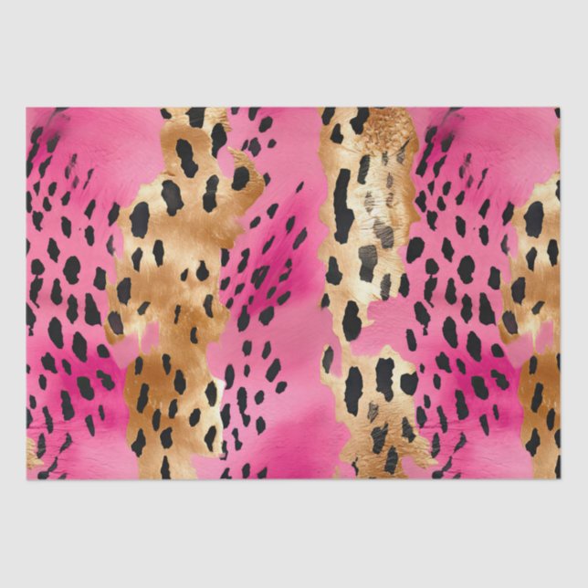 Papier Mousseline Empreinte de léopard de glam rose fille Abstrait (Recto)