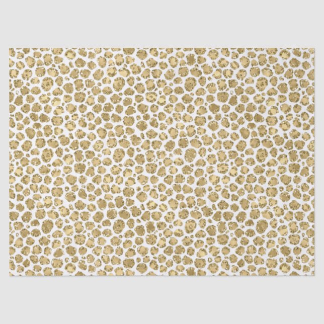 Papier Mousseline Empreinte de léopard de Parties scintillant blanc  (Recto)