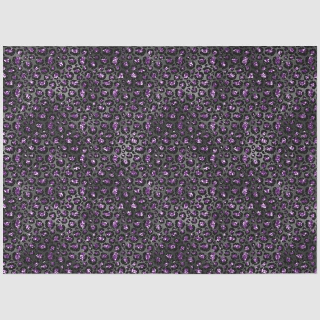 Papier Mousseline Empreinte de léopard d'étincelle noire violette (Recto)