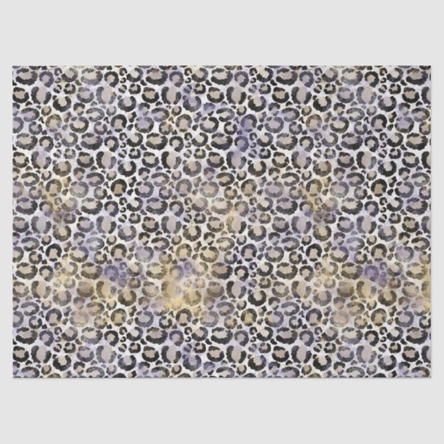Papier Mousseline Empreinte de léopard d'or pourpre (Recto)