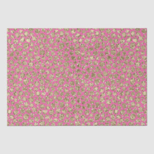 Papier Mousseline Empreinte de léopard Gold Pink Glitz