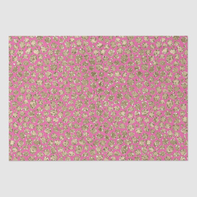 Papier Mousseline Empreinte de léopard Gold Pink Glitz (Recto)