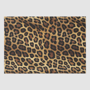 Papier Mousseline Empreinte de léopard noir Brown or