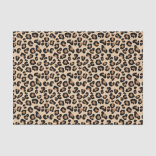 Papier Mousseline Empreinte de léopard, noir, brun, rouille et Tan