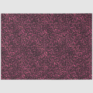 Papier Mousseline Empreinte de léopard noir rose glam