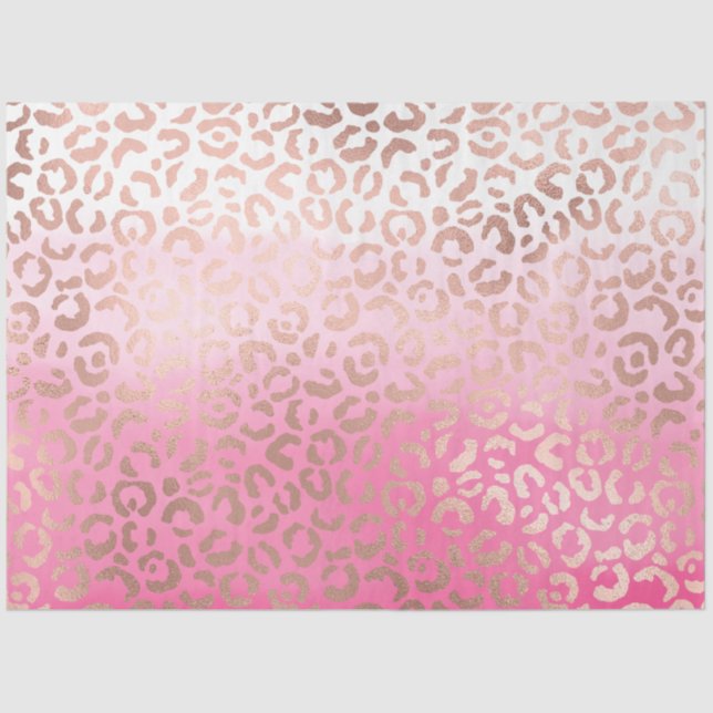 Papier Mousseline Empreinte de léopard Ombre couleur d'eau rose (Recto)