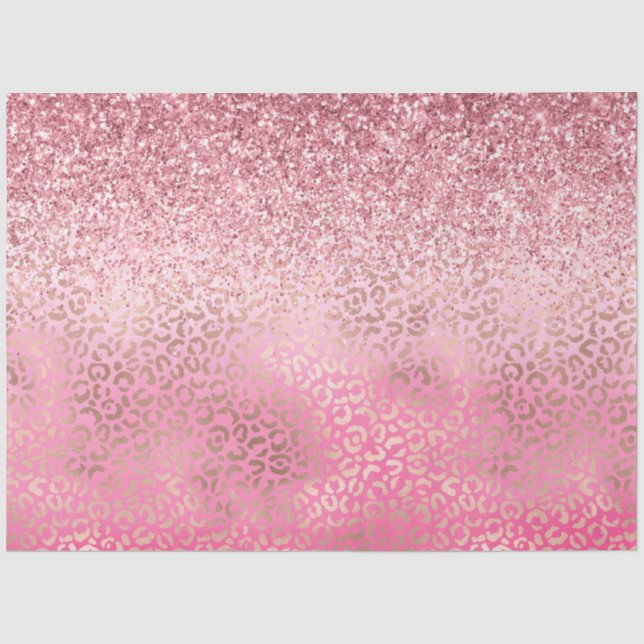 Papier Mousseline Empreinte de léopard Ombre de Parties scintillant  (Recto)