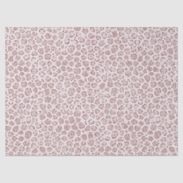 Papier Mousseline Empreinte de léopard Parties scintillant rose vif  (Recto)