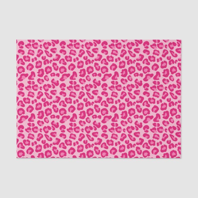 Papier Mousseline Empreinte de léopard Pastel Pink, Hot Pink et Fuch (Recto)