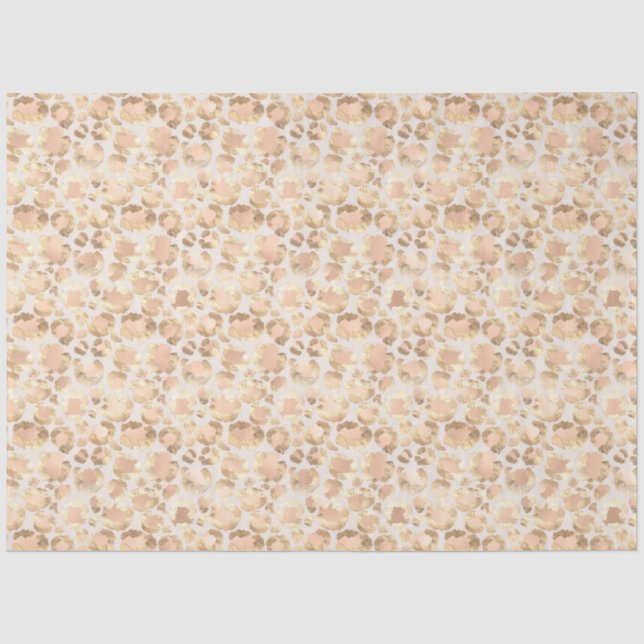 Papier Mousseline Empreinte de léopard rose blanc or chic (Recto)