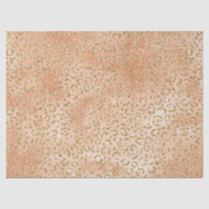 Papier Mousseline Empreinte de léopard Rose Gold Parties scintillant