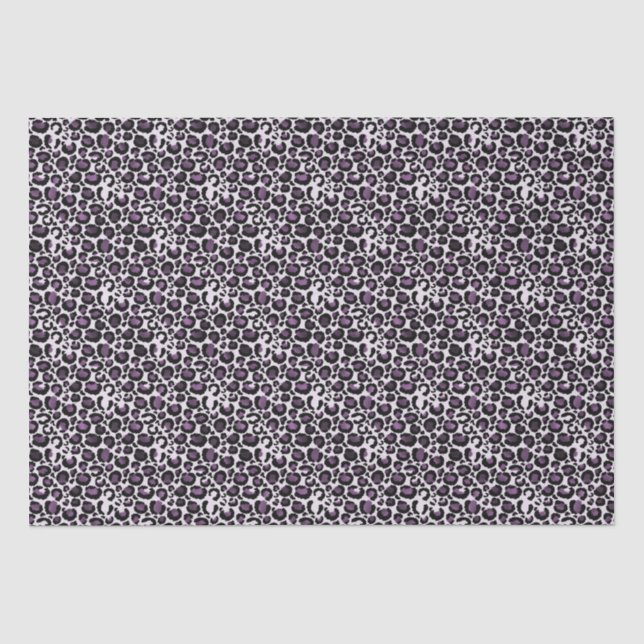 Papier Mousseline Empreinte de léopard violet noir (Recto)