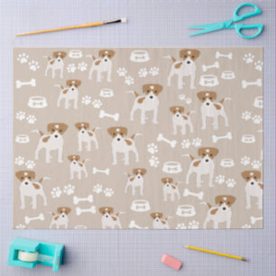 Papier Mousseline Empreinte de patte de chiot de chien mignon Motif
