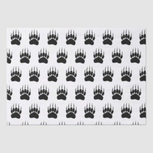 Papier Mousseline Empreinte de patte de l'ours noir brillant