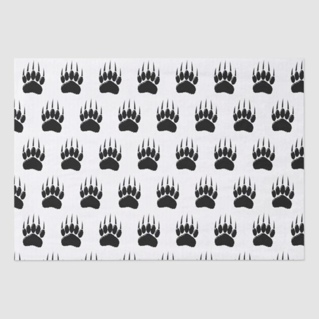 Papier Mousseline Empreinte de patte de l'ours noir brillant (Recto)