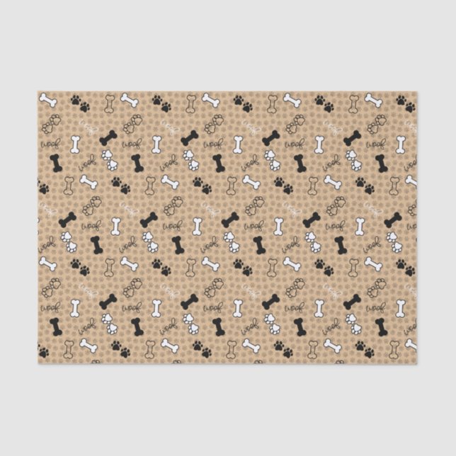 Papier Mousseline Empreinte de patte de thème de chien (Recto)