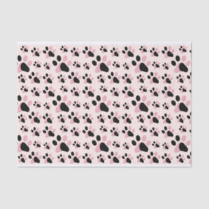 Papier Mousseline Empreinte de patte Rose Et Noir