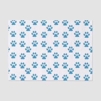 Papier Mousseline Empreintes bleues