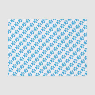 Papier Mousseline Empreintes de pattes bleus