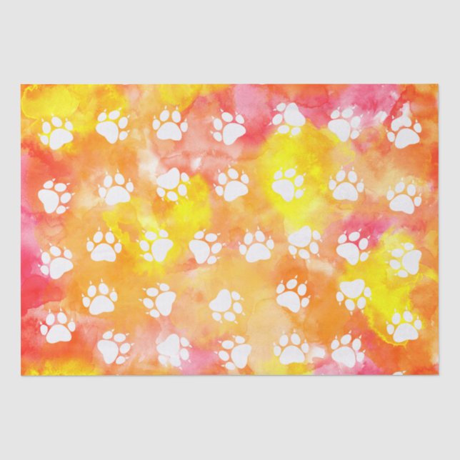 Papier Mousseline Empreintes de pattes de chat (Recto)