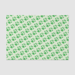 Papier Mousseline Empreintes de pattes verts