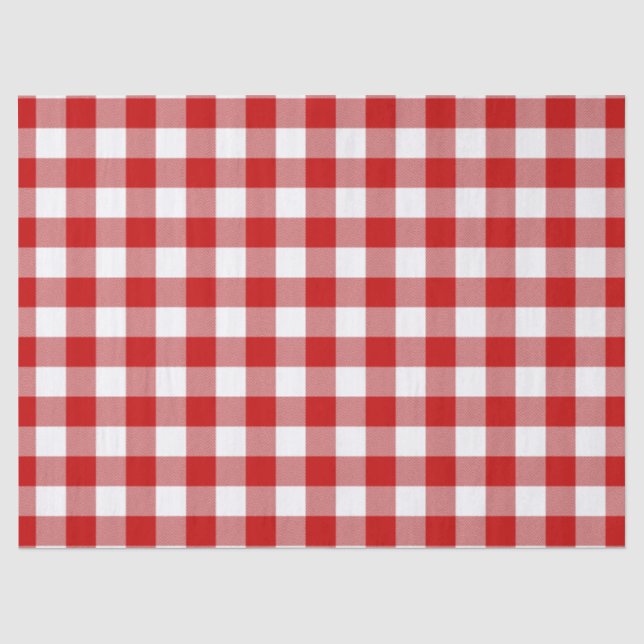 Papier Mousseline En vichy d'été rouge et blanc (Recto)